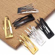 Set de 5 piezas/paquete de Pasadores de pelo de metal triangulares de 4.7cm, Accesorios para el cabello Pasador de flequillo, Suministros para hacer joyas DIY - Clip triangular para peine - Ver 7