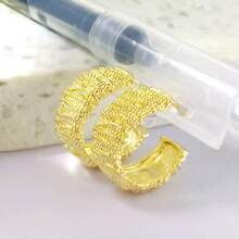 1 Pair Fashionable Retro Textured Stud Earrings - 037-gold - View 3