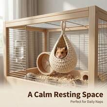 1pc Spring/Summer Woven Hammock Style Small Pet Bed, With Fixed Hooks, Breathable & Comfortable, Suitable For Hamsters, Guinea Pigs, Ferrets, Squirrels And Other Small Pets, All Seasons - Multicolor - View 8