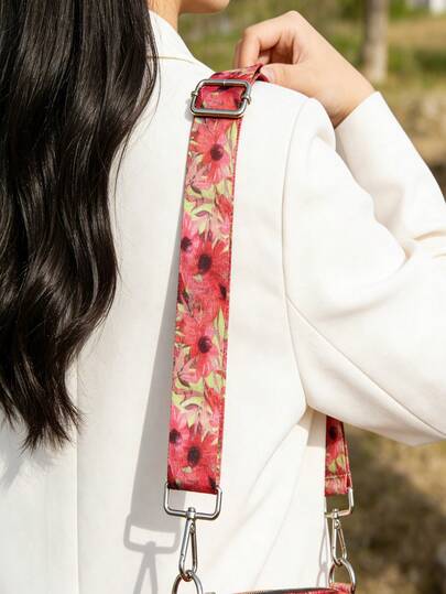 1 dây đeo điều chỉnh được với họa tiết hoa, thích hợp cho túi xách tay, túi đeo vai, giá đựng bình nước, quà tặng sinh nhật, quà cưới, quà mùa xuân.