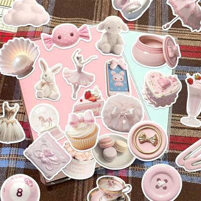 Bộ 50 miếng dán hình cô gái múa ba lê, dùng để trang trí sổ lưu niệm, nhật ký, sổ kế hoạch, hành lý, ốp điện thoại, máy tính bảng, ván trượt, đàn guitar.