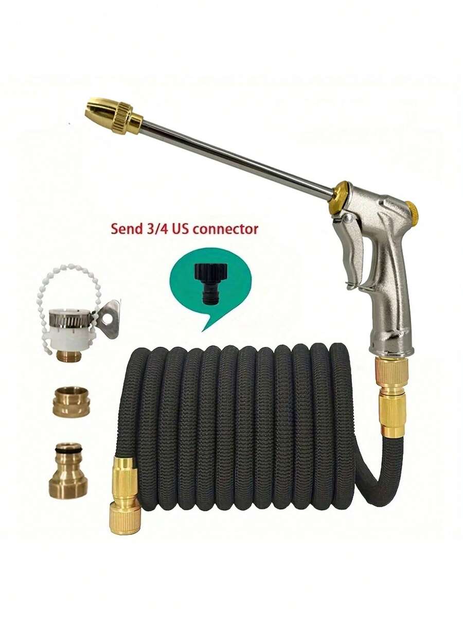 Ống dẫn nước áp lực cao có thể mở rộng từ 25-125FT, ống mềm dẻo, súng phun nước đa chức năng áp lực cao, dụng cụ tưới cây nhà cửa và sân vườn. - B - Xem 1