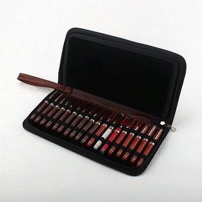PU皮革铅笔盒，36格大容量，适用于彩色铅笔、中性笔、水彩笔，适合艺术家、学生、学校和办公室使用。