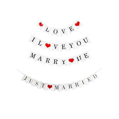 Recién casados/Amor/Te amo/Cásate conmigo Pancarta, Decoración de foto de boda, Decoración de ducha nupcial