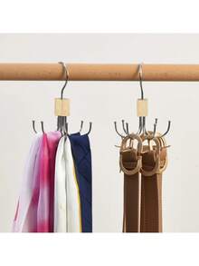 6 pièces Porte-ceinture pivotant pour armoire, organisateur pivotant à 360° pour ceintures, soutiens-gorge, camisoles, cravates, écharpes, portefeuilles, gain de place, couleur noire, convient pour la salle de bain, la chambre, la cuisine, le jardin, le bureau, le balcon ou d'autres espaces, multifonctionnel - multicolore - Voir 2