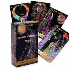 宁静之花塔罗牌 78张塔罗牌套装 色彩缤纷的宇宙艺术占卜神谕卡，适合初学者和进阶读者，提供直觉、灵性指导、冥想和算命，是正念和自我发现的礼品套装。 - 薄荷藍 - 查看 4