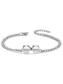 Vòng tay nam bằng thép không gỉ dạng mắt xích, khắc 3 tên theo yêu cầu - Quà tặng trang sức Ngày của Cha cho bố, chồng, ông - Vòng tay nam màu bạc thể hiện cá tính. - Nhiều màu - Xem 9