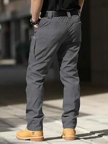 Men's Tactical Pants With Multiple Pockets, Multi-Pocket Design For Hiking & Outdoor Adventures, Camping Gear - Grey - View 3