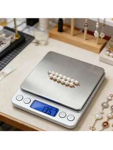 3000克/0.1克电子厨房秤，不锈钢材质，液晶显示屏，含2个托盘，适用于称量水果、珠宝和食品，使用AAA电池供电，时尚设计，经久耐用。 - 多色熱賣款 - 查看 10
