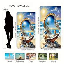1 buah Handuk Pantai Motif Kerang Serat Ultra Halus: Harta Karun Laut dan Pemandangan Cerah, Serat Super Lembut Cepat Kering, Desain Bungkus yang Kuat, Cocok untuk Penggunaan di Pantai dan Kolam Renang - 2 - View 5