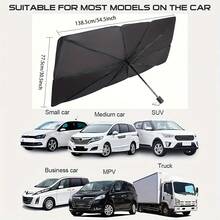 Sunshade Umbrella Type Car Window Sun Visor, UV Protection, Heat Insulation, Portable Foldable Automotive Windshield Sun Shade, With Heat Insulation Effect, Summer Car Outdoor Sun Canopy Accessory - Shade - View 6