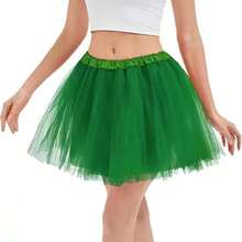 1 pieza Falda de tul, Falda tutú, Falda de ballet con vuelo - Verde Lima - Ver 3