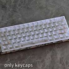 130+ 白色侧印碳纤维纹理键帽，Cherry 高度，侧印半透明，兼容 Wooting 磁吸轴及其他机械键盘，键帽套装，游戏键帽，PBT 键帽，定制键帽，替换键帽，背光键帽，可爱键帽，键盘配件 - 查看 4