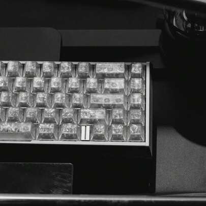 130+ White Engraved Textured Carbon Keycaps, Cherry Profile, Side-Printed Translucent, Compatible With Wooting Magnetic Switches And Other Mechanical Keyboards, Keycap Set, Gaming Keycaps, PBT Keycaps, Custom Keycaps, Replacement Keycaps, Backlit Keycaps, Cute Keycaps, Keyboard Accessories