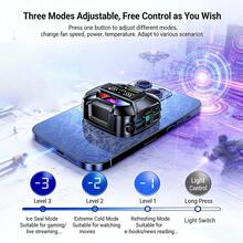 TL26 15W Magnetic Back Clip Cooling Fan Game Cooler, Three-Speed Adjustable, USB-C Interface, No Battery Required, Digital Display Screen, Adjustable Magnetic Base And Spring Clip, Compatible With Android And IOS Systems, With RGB Light Effect - Black - View 8