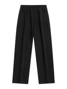 Quần áo đôi đồng bộ, quần nỉ ống rộng dáng suông unisex, quần thể thao thường ngày, quần đôi cho bạn trai, bạn gái, chồng, vợ, quà tặng kỷ niệm, mùa xuân, mùa hè, mùa thu. - màu đen - Xem 3