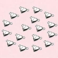 10/20/30pcs Heart-Shaped Magnetic Clasps For DIY Jewelry Making, Necklace, Bracelet, Craft Decoration - Love - View 11