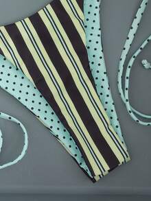 2026新款女士性感比基尼套装，Y2K风格比基尼套装，波点条纹拼接印花设计，高弹面料，适合性感派对音乐节、女士沙滩装、女士度假装、女士沙滩服饰、女士沙滩比基尼、2026夏季女士比基尼、优雅女士沙滩泳装、Y2K风格女士沙滩泳装、度假装、女士比基尼套装、女士泳装、优雅女士沙滩泳装、女士泳装、沙滩装、女士沙滩泳装、女士泳装、沙滩度假装 - 彩色 - 查看 7