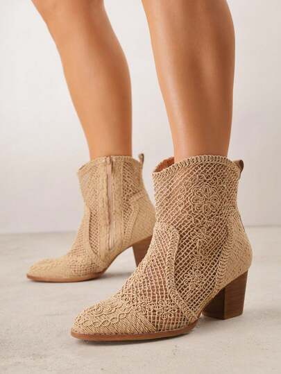 Bottes de cheville bohèmes pour femmes - Chaussures décontractées pour l'automne/l'hiver