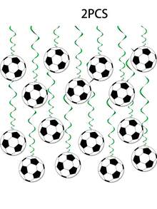 1/2 piezas Decoración colgante de fútbol con vórtice, productos de decoración de fiesta de fútbol, corona de fútbol para niños y fans, decoración de fiesta temática de deportes para baby shower y cumpleaños, impresión de un solo lado - Multicolor - Ver 7