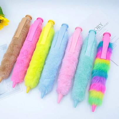 Bút bi nhung khổng lồ 28cm, bút bi nút bấm màu cầu vồng dễ thương, bút viết cho học sinh mềm mại, tiện dụng, món quà tuyệt vời cho các dịp lễ, sinh nhật, chế tác tinh xảo.