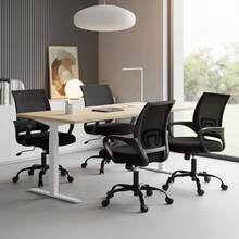 Office Desk Chair - Ergonomic Mid Back With Lumbar Support & Rocking Mode, Height Adjustable With Fixed Armrest, Storage Back For Computer, Gaming, Conference, Meeting, 360° Swivel, Black - Black - View 7