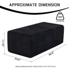 ATOMHOME Only Ottoman! Sofa Ottoman, Upholstered Corduroy Cloud Ottoman For Sofa Couches, Modern Boneless Ottoman Bench End Of Bed Bench, Oversized Sectional Sofa Footrest, Minimalist Rectangle Coffee Table For Living Room Bedroom Entryway, Room Deocr, Black - Black - View 6