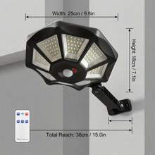 2000mAh Solar Security Light, 168 LED Outdoor Motion Sensor Floodlight With 12-Hour Continuous Illumination, IP65 Waterproof Wall Lamp, High Brightness Wide Coverage For Garden, Yard, Street, Garage, Porch, Driveway, Night Safety Lighting For Homeowners Outdoor Enthusiasts - 太陽能燈 168顆LED燈 - 查看 10