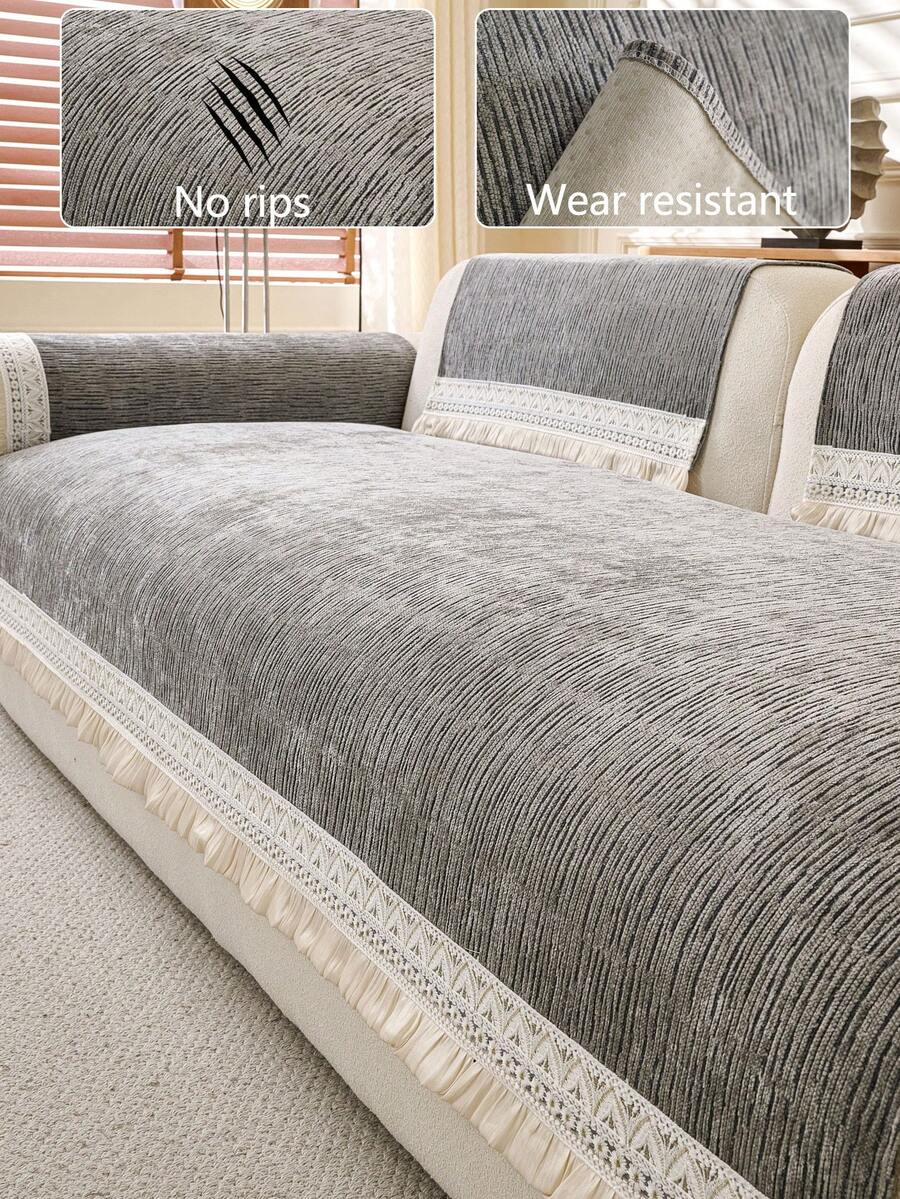 1 chiếc vỏ đệm sofa bằng vải chenille mềm mại, bảo vệ ghế sofa đa năng dùng được cả bốn mùa, vỏ bọc sofa chống trượt tối giản hiện đại, chống bụi và có thể giặt được, tươi mới và thời trang, thân thiện với thú cưng, phù hợp với sofa hình chữ L và sofa 1/2/3/4 chỗ ngồi.