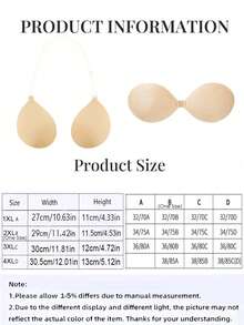 1件新款无肩带圆杯聚拢隐形自粘文胸，含可调节肩带，适合搭配吊带背心和露背连衣裙 - 彩色 - 查看 10