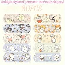 1 Box Of 10/80/150/200 Pcs Cute Cartoon Waterproof & Breathable Self-Adhesive Bandages, Suitable For First Aid Kits - New Model - View 10