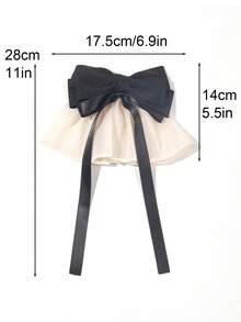 1 chiếc kẹp tóc nơ satin 3D nhiều lớp màu đen trắng, kiểu dáng cổ điển Pháp tối giản, sang trọng, thanh lịch, mềm mại, tinh tế, đa năng, phù hợp cho sử dụng hàng ngày, tiệc trà chiều, dự tiệc, buộc tóc đuôi ngựa thấp, búi tóc, mùa hè, kỳ nghỉ, du lịch, lễ hội, sinh nhật. - Nhiều màu - Xem 3