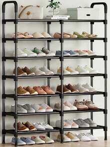 Brand New 2-8 Tier Double Row Home Shoe Rack, Easy To Assemble, Practical Storage Shelf, Autumn Home Decor - Multicolor - View 3