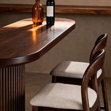 Dining Chairs - Walnut Wood Color - View 6