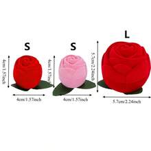 1/2pcs Romantic Velvet Rose Ring Box, Valentine's Day Jewelry Box, Rose Bouquet Design, Elegant Engagement Ring Holder & Earring Storage Box For Proposal, Wedding Gift Packaging And Special Celebration Decor, Perfect Gifts For Men, Jewelry Storage Organizer, Graduation Stuff, Hair Accessories Organizer, Wedding Jewelry Box - Multicolor - View 3
