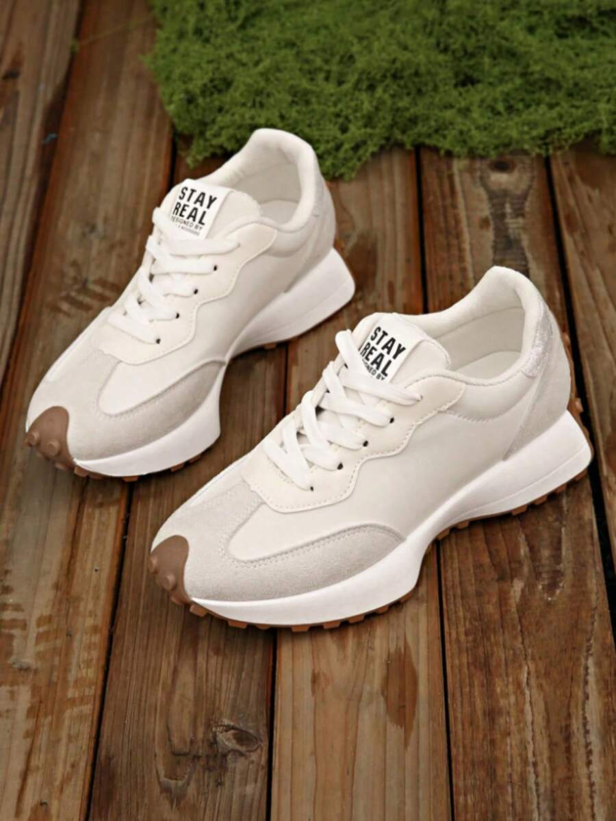 Women's Casual Sports Shoes, Lightweight Non-Slip Fitness Running Shoes, Tennis Shoes, Sneakers - 白灰色 - 查看 1