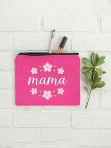 Mother's Day Themed Makeup Bag,Floral Design With "Mama" Text, Mother's Gift,Female Travel Cosmetic Bag Toiletries, Diy Storage Bag,Portable Foldable Storage Bag, Suitable For Personal Travel Cosmetics Storage, Travel Small Bag Wash Bag,Travel Cosmetic Tools, Birthday Gift, Travel Essentials And Dormitory Essentials To Meet Daily Travel Needs,Ideal Gift For Her, Mother's Day Gift, Graduation Gifts, Travel Gift, Easter Gifts - Multicolor - View 9
