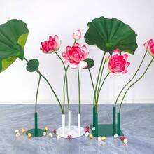1pc Iron Flower Art Base, Wedding Floral Art Stand, Round Support For Paper Flowers, Flower Stem Support Rod - Base Diameter 25cm - View 3