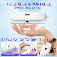 Mini UV LED Nail Lamp, Professional LED Therapy Machine With 4 Timing Modes, Fast Curing Gel Nail Polish, Suitable For Nail Salon Use - White - View 6
