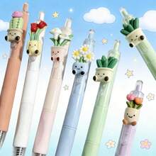 Bộ 6 bút bi rút hình cây cỏ sáng tạo, ngòi 0.5mm, khô nhanh, kiểu dáng tối giản, trung tính, viết trơn tru; thích hợp cho việc viết nhật ký và vẽ; lựa chọn tốt nhất cho việc viết và sử dụng văn phòng; phần thưởng trong lớp học, quà tặng ngày lễ, đồ dùng học tập/văn phòng. - Bút ép hoa sáng tạo - Xem 7