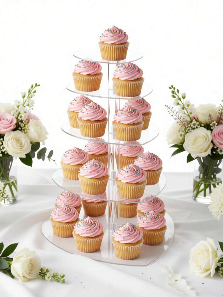 纸杯蛋糕架，纸杯蛋糕和蛋糕组合，多层纸杯蛋糕树塔，透明甜点展示架，适用于甜点桌、婚礼、生日派对、蛋糕展示架、生日蛋糕架、蛋糕桌、蛋糕展示架、甜点吧、蛋糕棒棒糖架、蛋糕桌、马卡龙展示架、纸杯蛋糕架、甜点架、蛋糕展示架、多层展示架、甜点树塔、多层甜点架、简约蛋糕架、现代甜点塔、可重复使用蛋糕塔 - 無色 - 查看 1