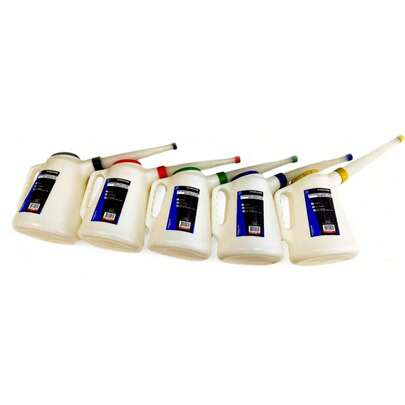 5x 5 Litre Graduated Pourer Oil Flexi Fluid Can Container Measuring Jug Liquid
