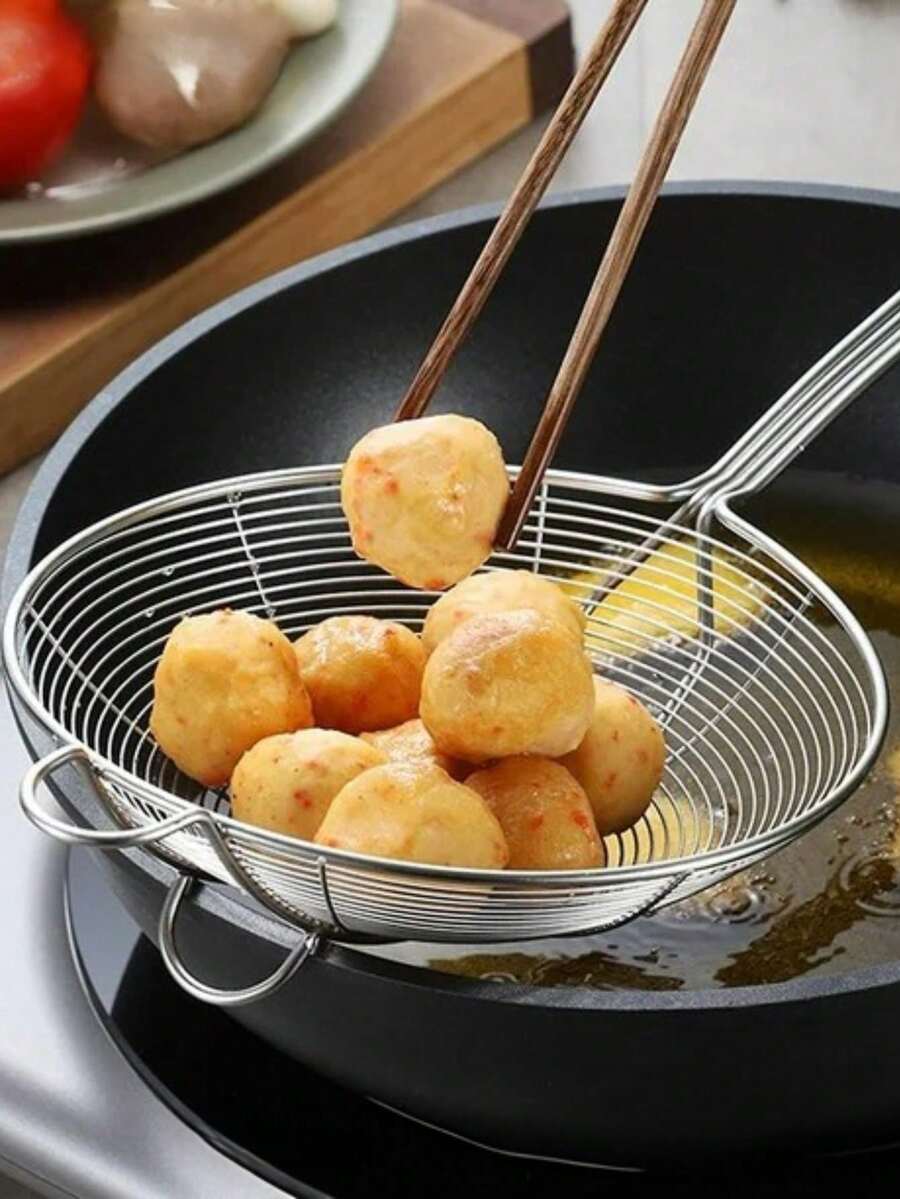 2 Pieces Stainless Steel Frying Strainer - Practical And Durable - 銀色 - 查看 1