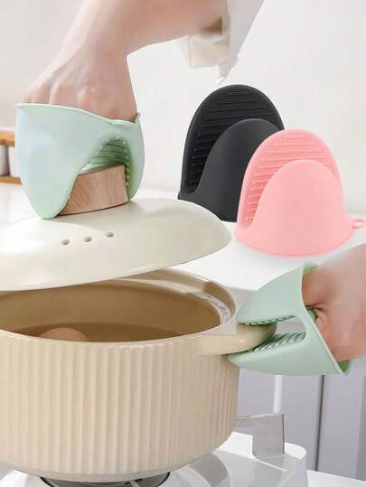 2pcs/4pcs Silicone Heat Resistant Gloves, Microwave Oven Gloves, Oven Mitts, Mini Cooking, Baking And Grilling Gloves, Essential Kitchen Accessories