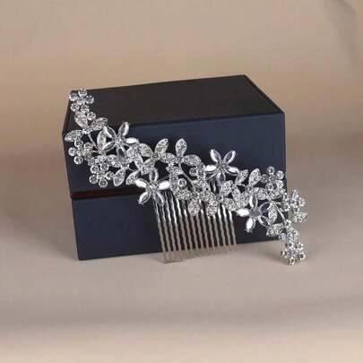 1pc Women's High-Grade Heavy-Duty Hair Comb With Rhinestones Elegant Boho Tiaras,Wedding Hair Accessories
