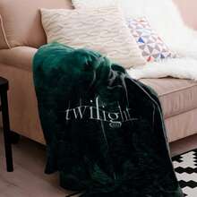Twilight Saga Inspired Plush Throw Blanket - Soft Lightweight All-Season Cozy Flannel Bedspread With Twilight Logo & Forest Design, Twilights Logo-280gsm - Multicolor - View 7