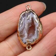 1 Piece Natural Stone Connectors Crystal Agates Charms Stone For Jewelry Making DIY Necklace Bracelets Handicrafts Accessories - 15x25-20x30mm - View 2