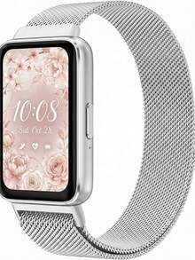 Metal Band Compatible With Galaxy Fit 3, Stainless Steel Braided Loop Replacement Strap, Suitable For Galaxy Fit 3 S-M-R390, Unisex - Galaxy Fit 3 - View 9