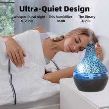 300ml Aromatherapy Diffuser & Humidifier, USB Essential Oil Diffuser With Remote & 7 Color Lights, Quiet Mist For Home Bedroom - màu đen - Xem 2