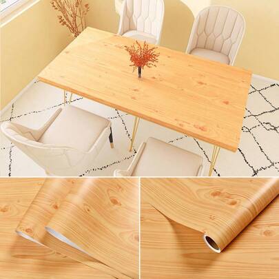 1 Roll Of Wood Grain Self-Adhesive Vinyl Wallpaper, Waterproof And Removable Contact Paper, DIY Decor, Wall Stickers, Bedroom Living Room Kitchen Countertop Cabinet Decor, Furniture Renovation Stickers, Wall Decor, Wallpaper Peel And Stick, Home Decor